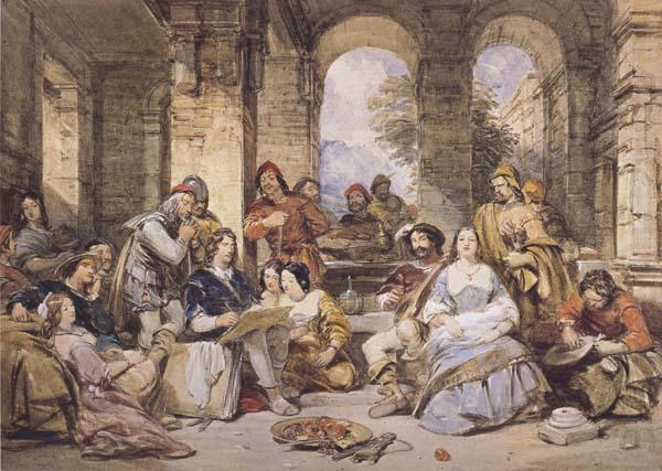 Scene from the Life of Salvator Rosa (mk47), George Cattermole